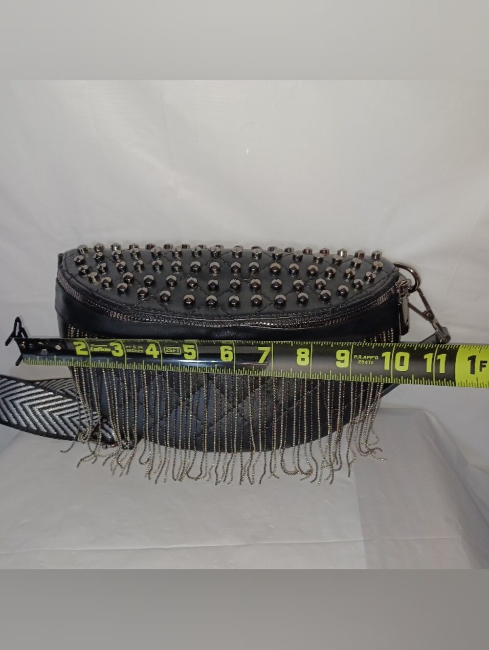 Studded Fringe Black Crossbody Bag - Fannie Pack Women Accessories